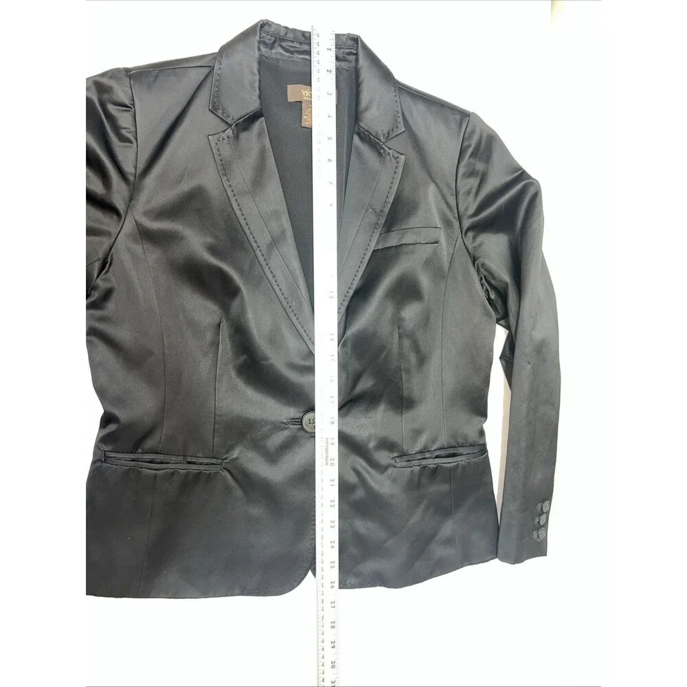 Women’s Victor‎ Alfaro Black Silk Evening Dress Jacket Blazer Size 12